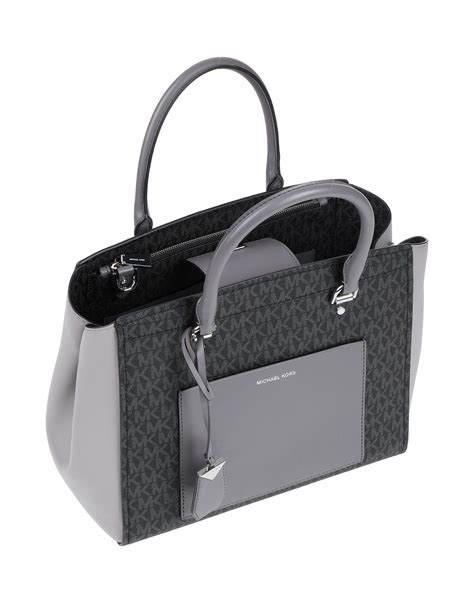 michael kors black leather purses|michael kors black and gray purse.